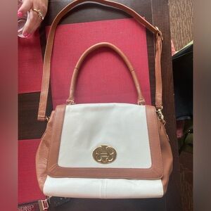Emma Fox White and Tan Crossbody Bag